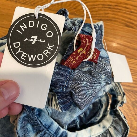 7 For All Mankind Acid Wash chambray Romper 3-6 months NWT - Picture 7 of 14